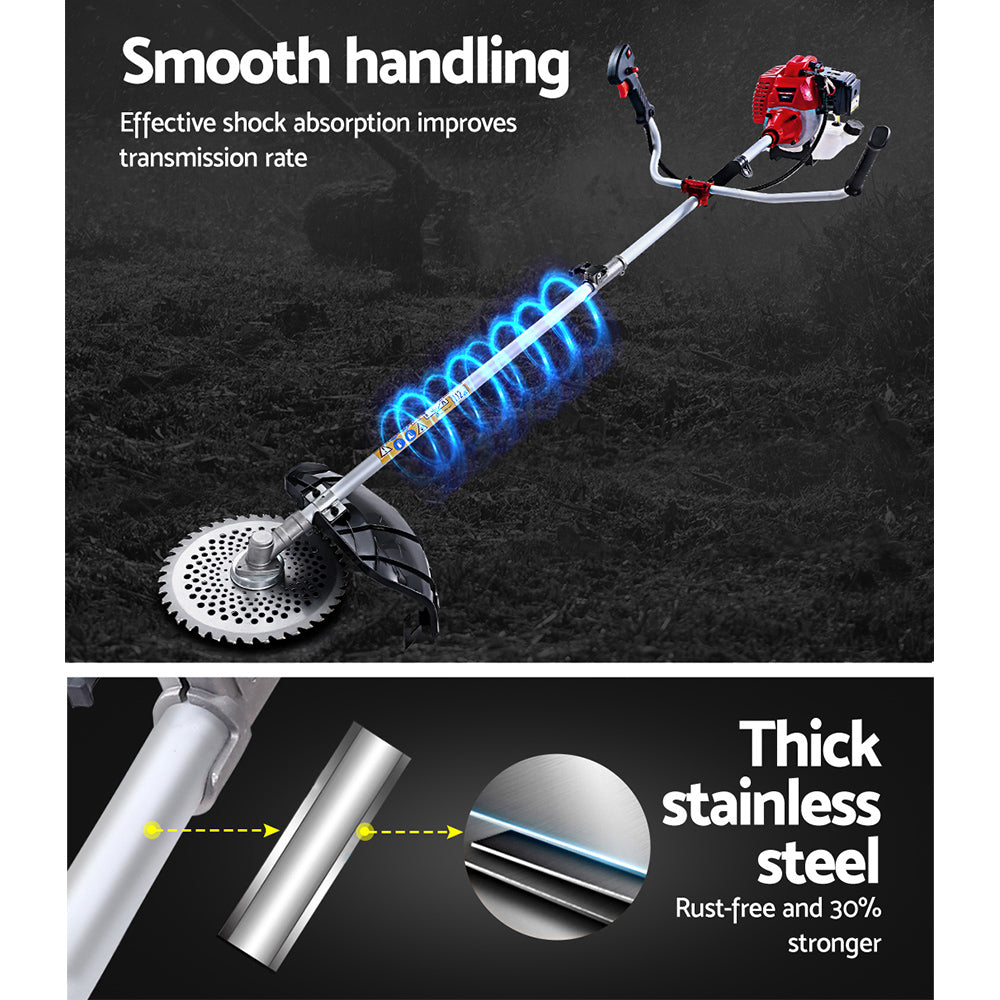 Chainsaws: Giantz 2 Stroke Pole Chainsaw Petrol Hedge Trimmer Tree Pruner 7 In 1