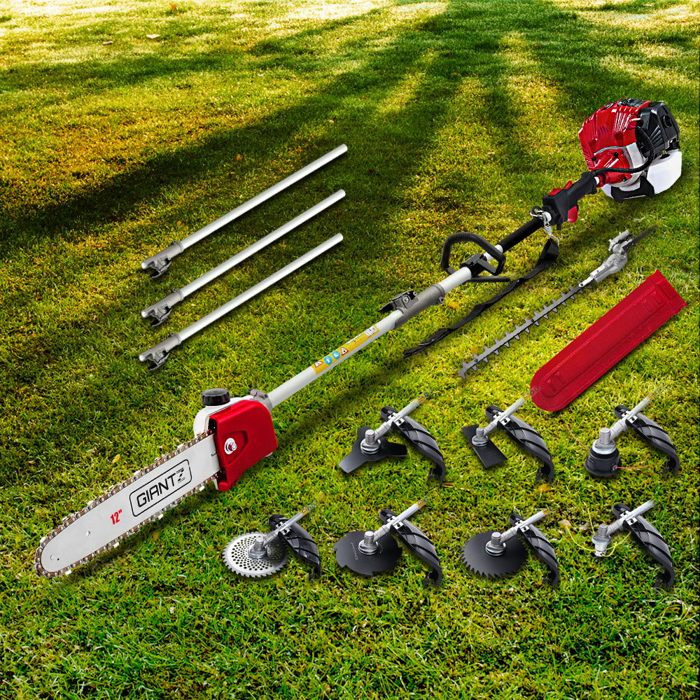 Chainsaws: Giantz Pole Chainsaw 2 Stroke Petrol Hedge Trimmer Tree Pruner 9 In 1