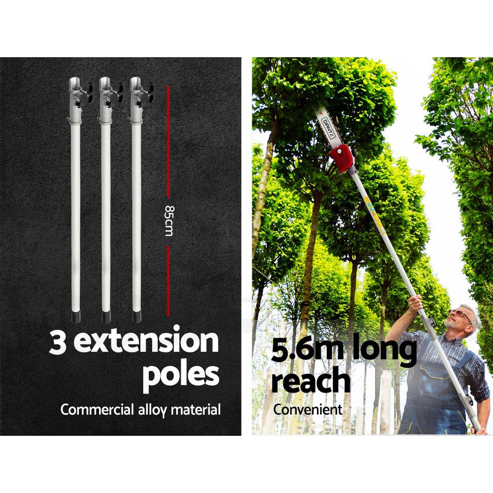 Chainsaws: Giantz Pole 4 Stroke Chainsaw Petrol Tree Pruner Long Reach Saw 12 Inch Bar