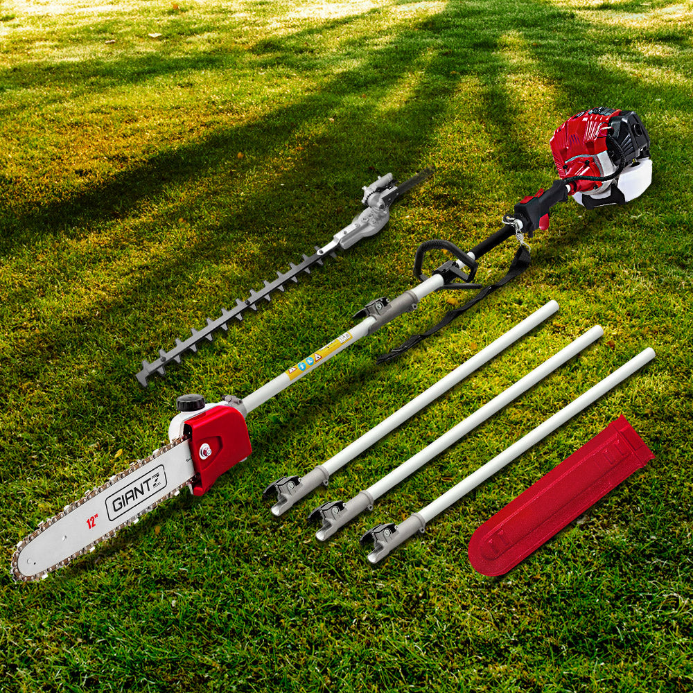Chainsaws: Giantz Pole Chainsaw Petrol 2 Stroke Tree Pruner Long Reach Saw 12 Inch Bar