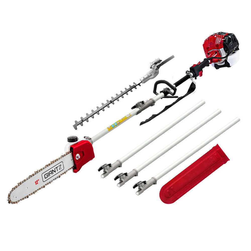 Chainsaws: Giantz Pole Chainsaw Petrol 2 Stroke Tree Pruner Long Reach Saw 12 Inch Bar
