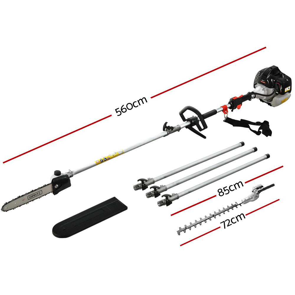 Chainsaws: Giantz Petrol Pole Chainsaw Hedge Trimmer Pruner Chain Saw Brush Cutter Red
