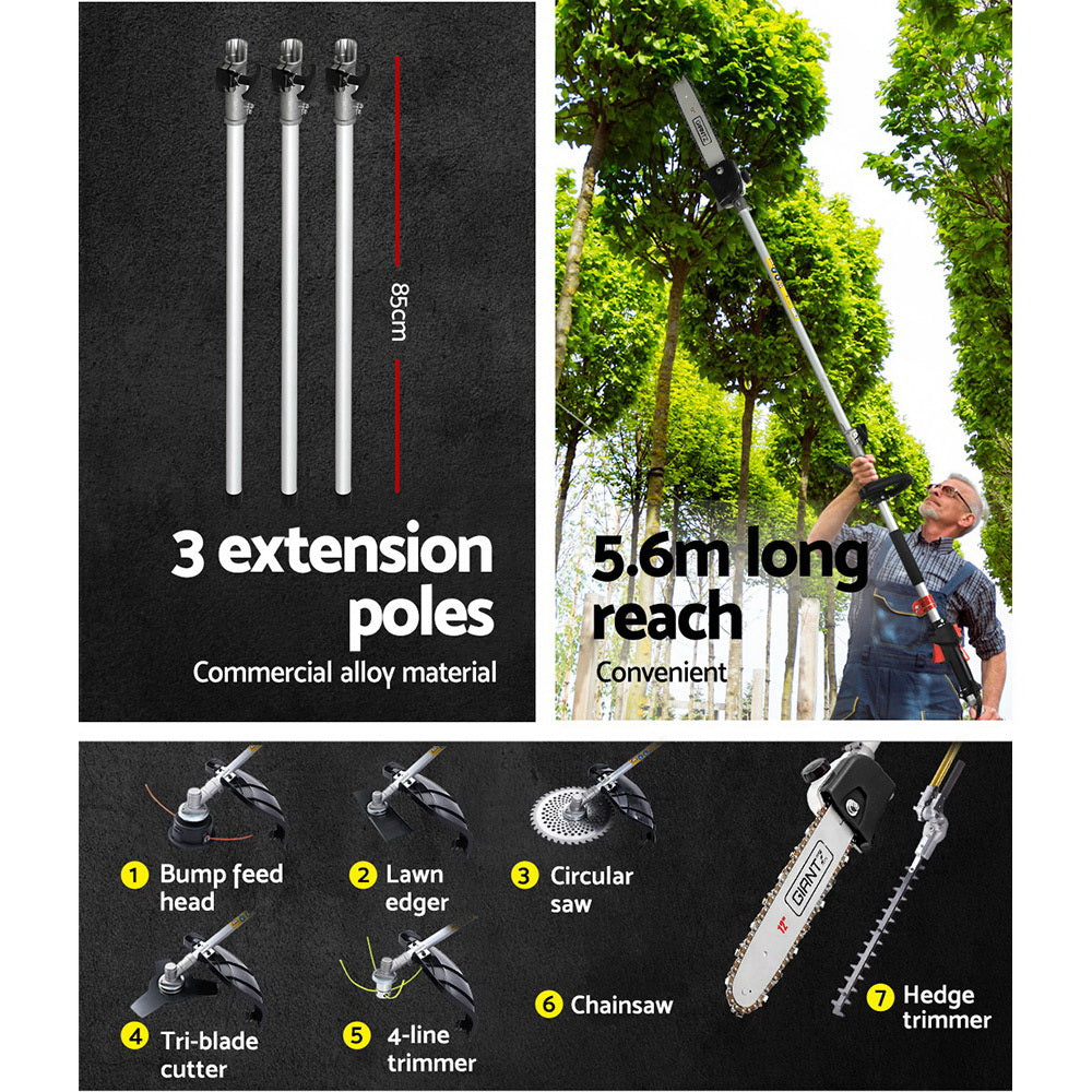 Chainsaws: Giantz 65CC Pole Chainsaw Petrol Brush Cutter Whipper Snipper Hedge Trimmer