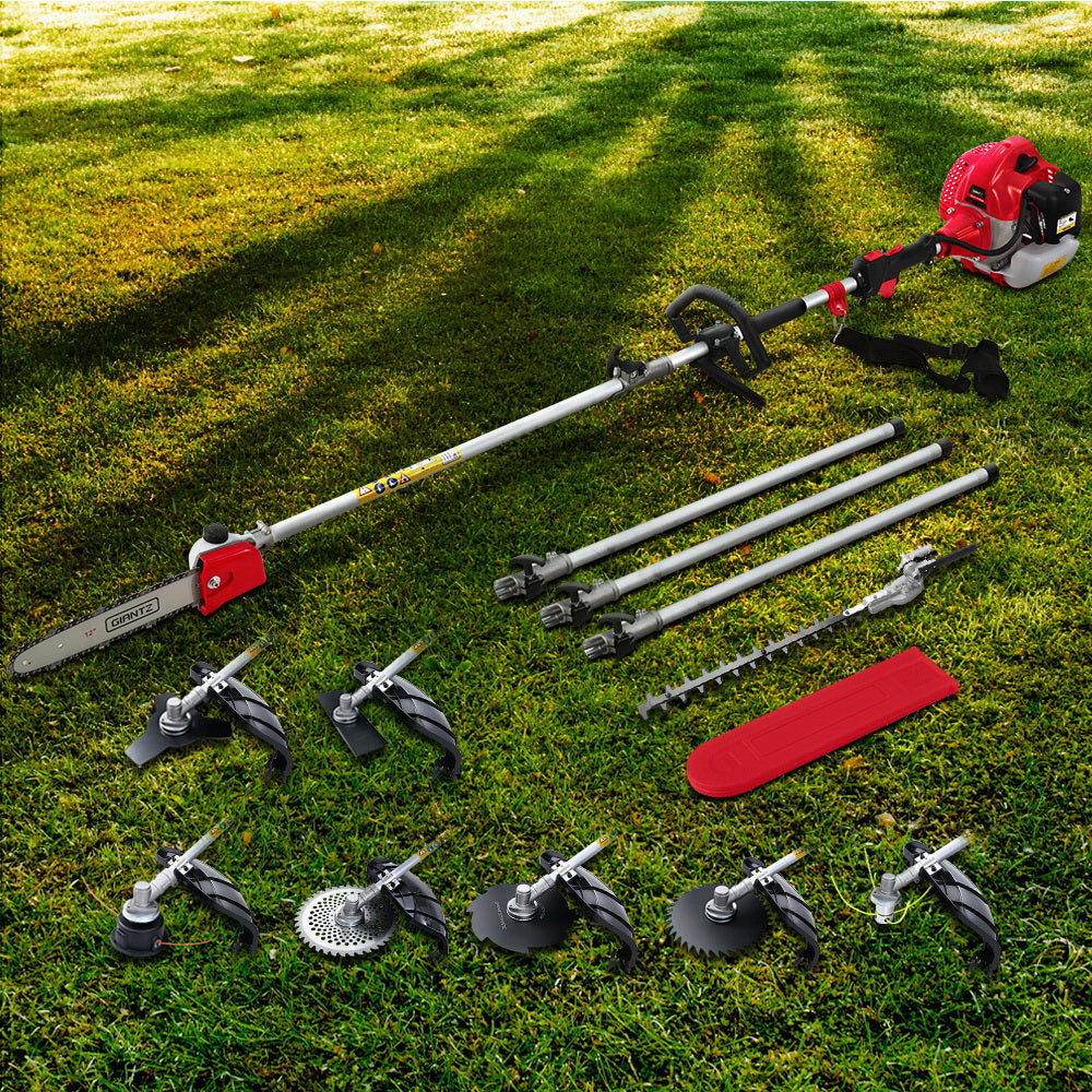 Chainsaws: Giantz 65CC Pole Chainsaw Hedge Trimmer Brush Cutter Whipper Snipper Saw 9-in-1 5.6m