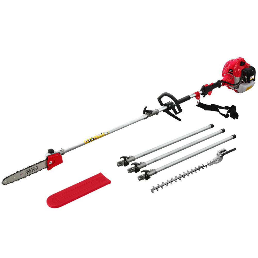 Chainsaws: Giantz 65CC Pole Chainsaw Hedge Trimmer 12in Chain Saw 5.6m Long Reach