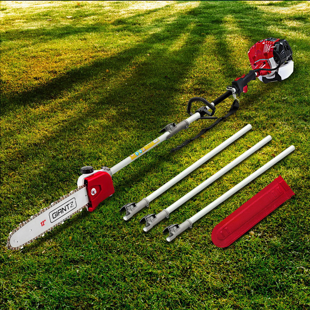 Chainsaws: Giantz Pole Chainsaw Petrol 2 Stroke Tree Pruner Long Reach Saw 12 Inch Bar