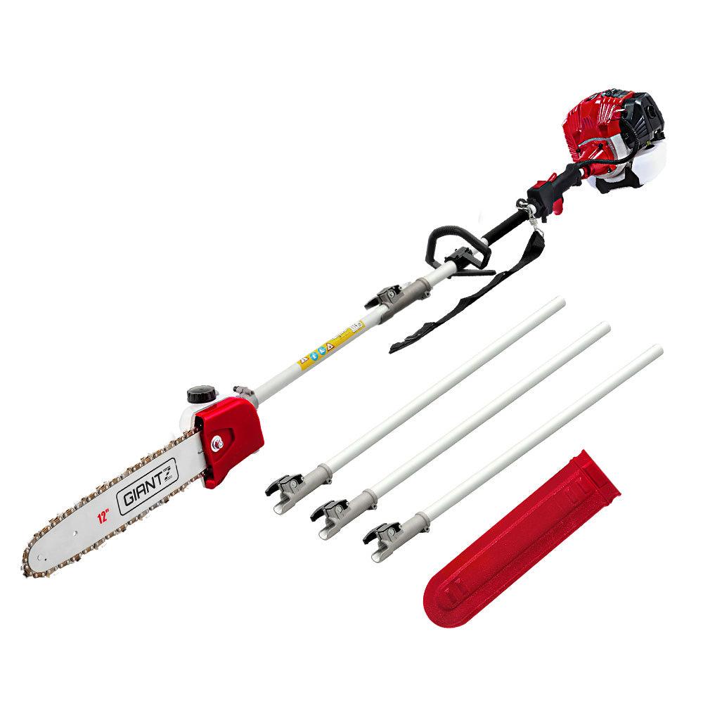 Chainsaws: Giantz Pole Chainsaw Petrol 2 Stroke Tree Pruner Long Reach Saw 12 Inch Bar