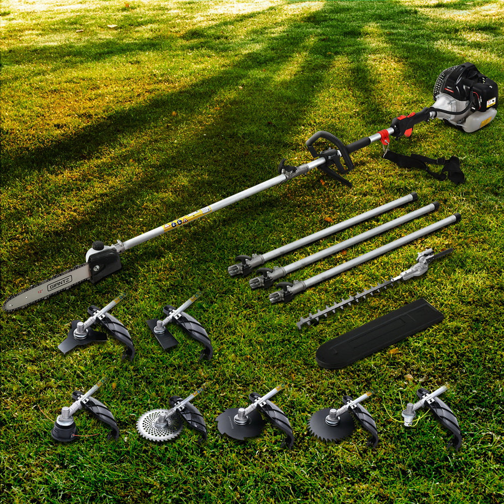 Chainsaws: Giantz 62CC Pole Chainsaw Hedge Trimmer Brush Cutter Whipper Snipper Saw 9-in-1 5.6m