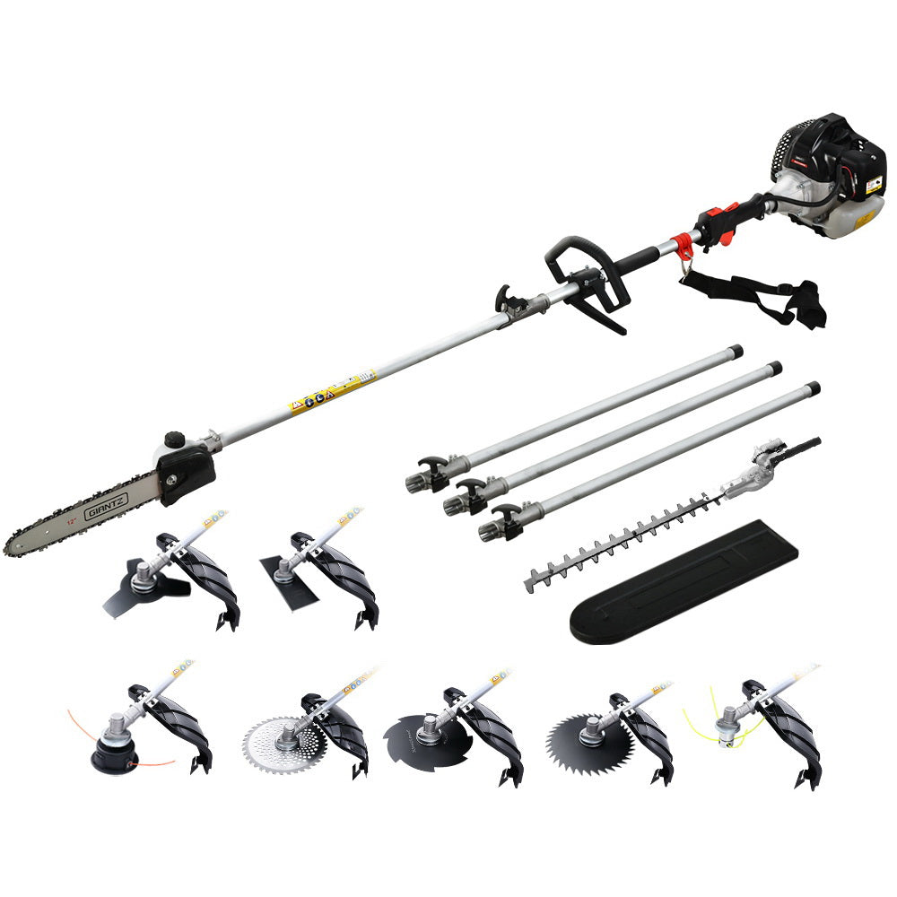 Chainsaws: Giantz 62CC Pole Chainsaw Hedge Trimmer Brush Cutter Whipper Snipper Saw 9-in-1 5.6m