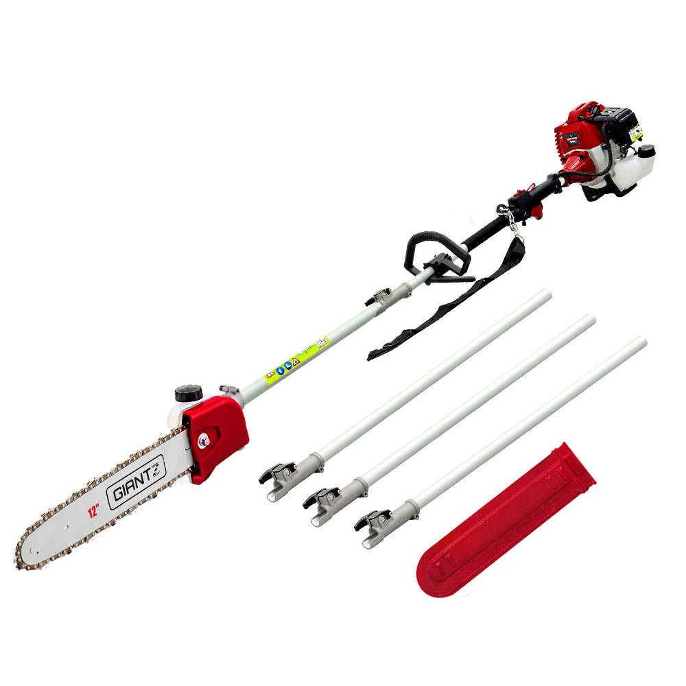 Chainsaws: Giantz Pole Chainsaw 2 Stroke Petrol Tree Pruner Long Reach Saw 12 Inch Bar