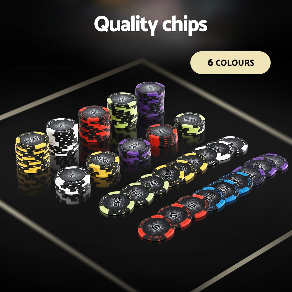 Card Games: Poker Chip Set 500PC 14g Chips Casino Gambling Party Game Dice Cards