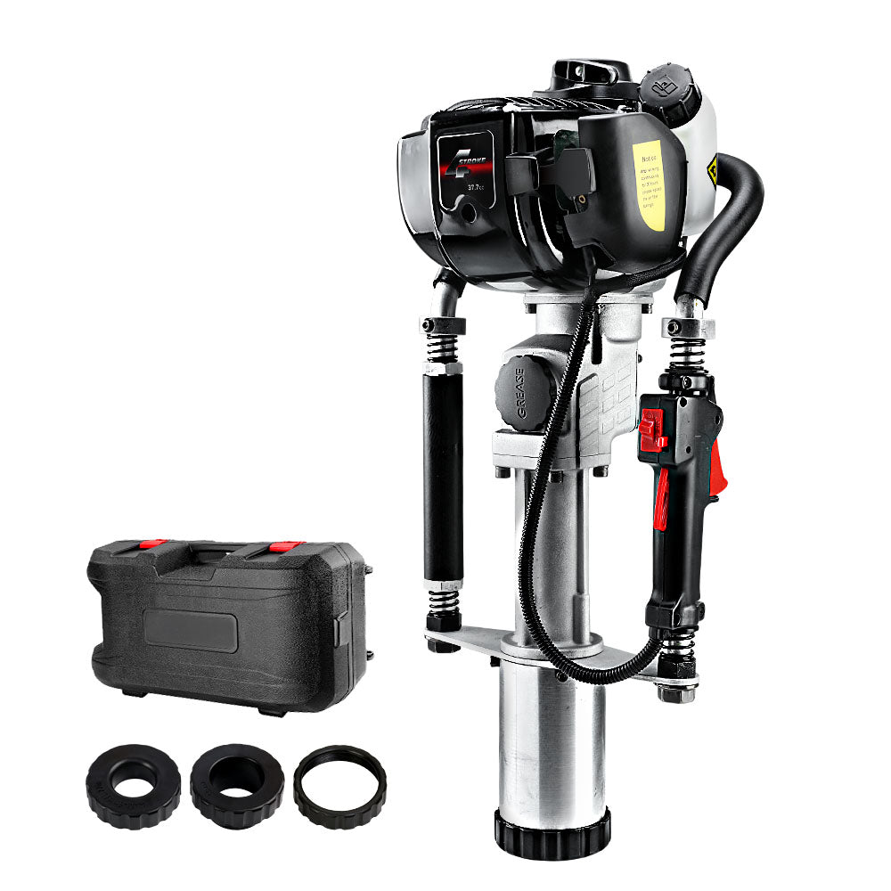 Outdoor Power Equipment: Giantz Petrol Post Driver 38CC 4-Stroke Rammer Pile Star Picket Fence Hole Black