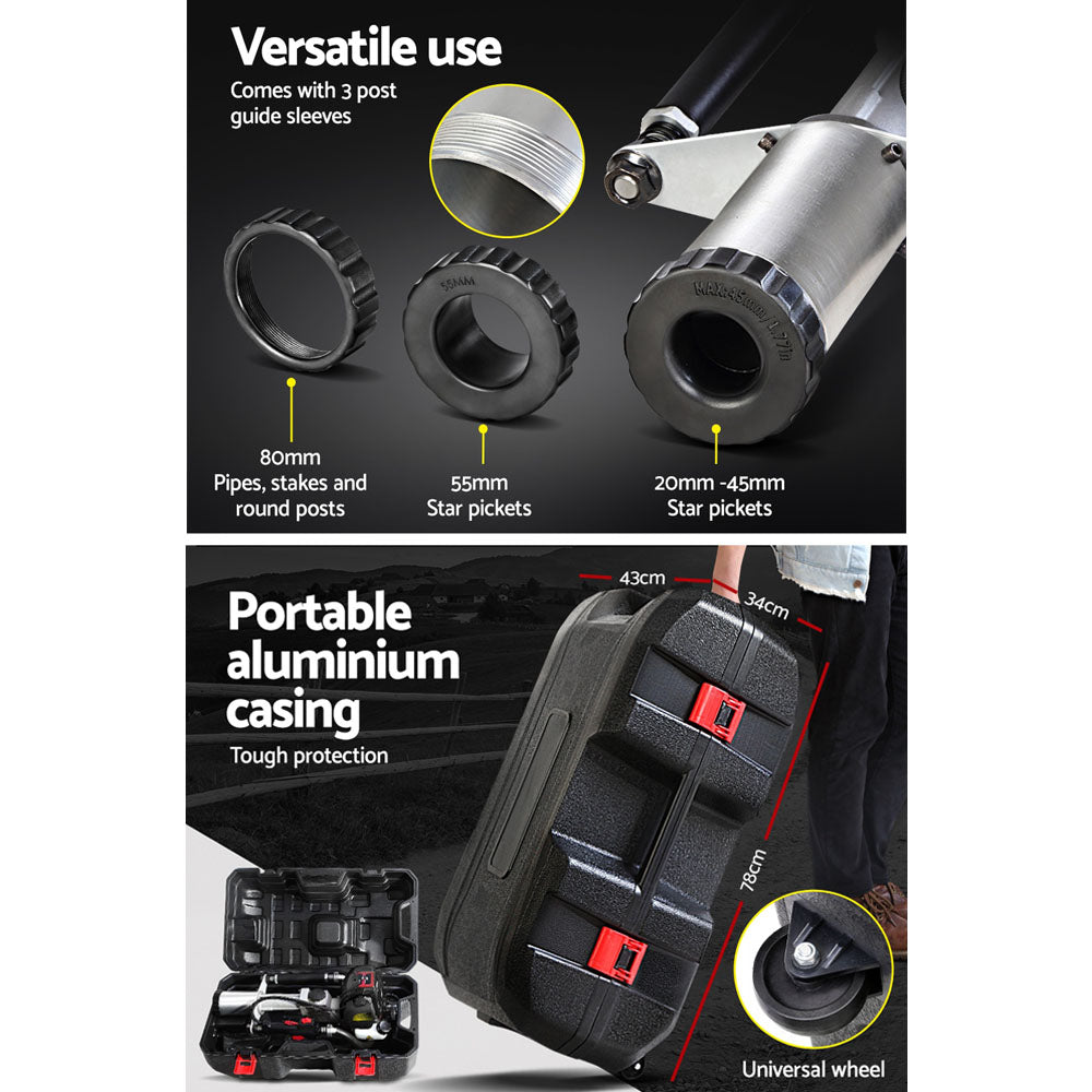 Outdoor Power Equipment: Giantz Petrol Post Driver 38CC 4-Stroke Rammer Pile Star Picket Fence Hole Black
