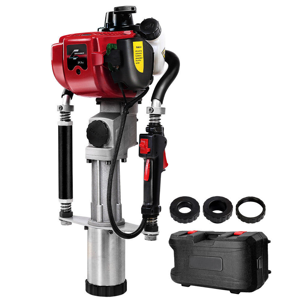 Outdoor Power Equipment: Giantz Petrol Post Driver 38CC 4-Stroke Rammer Pile Star Picket Fence Hole Drive Red