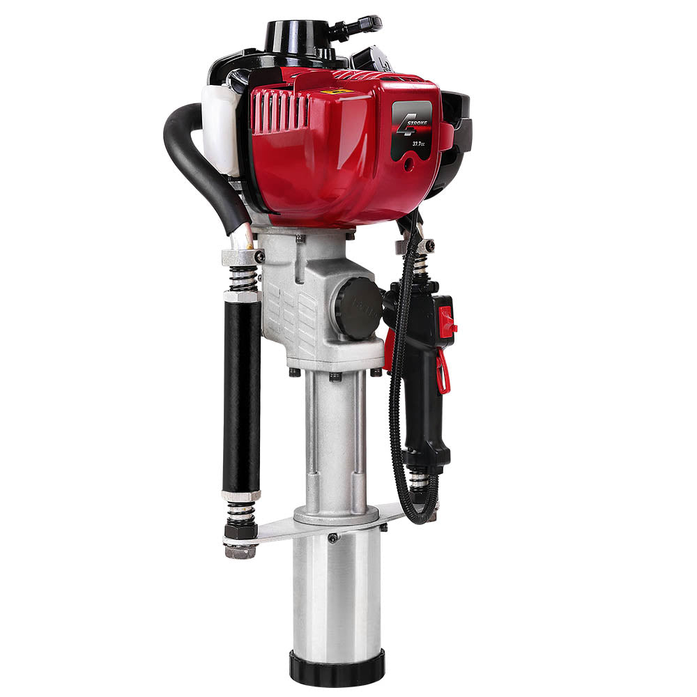 Outdoor Power Equipment: Giantz Petrol Post Driver 38CC 4-Stroke Rammer Pile Star Picket Fence Hole Drive Red