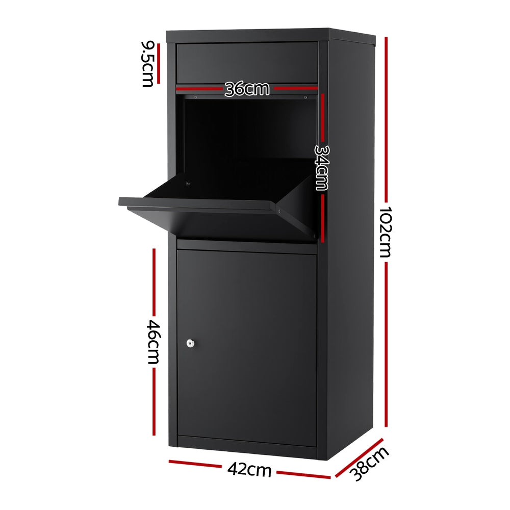Postage Satchels & Boxes: Gardeon Parcel Letterbox Drop Box Package Mailbox Black