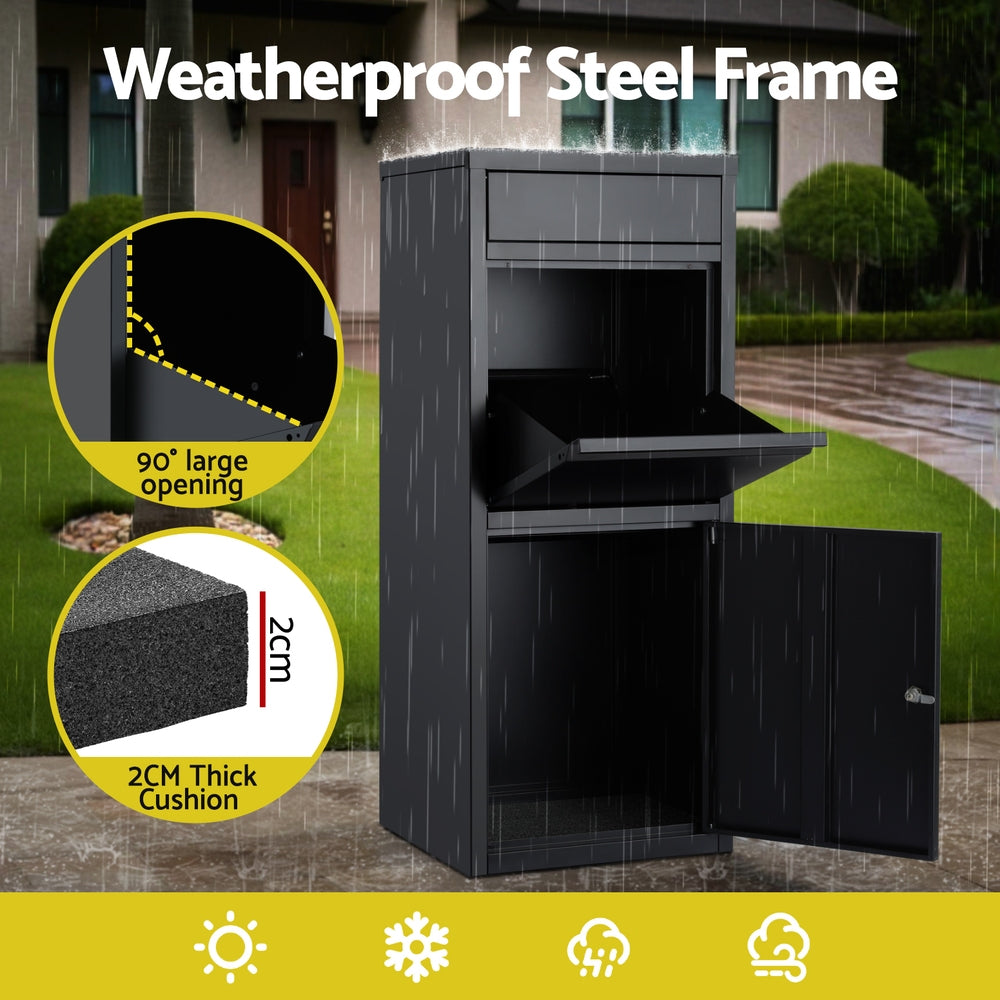 Postage Satchels & Boxes: Gardeon Parcel Letterbox Drop Box Package Mailbox Black