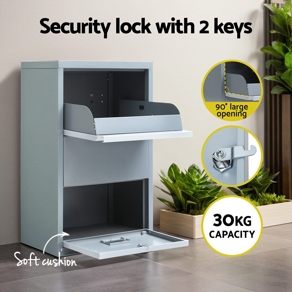 Storage Cabinets & Lockers: Gardeon Parcel Letterbox Drop Box Package Grey