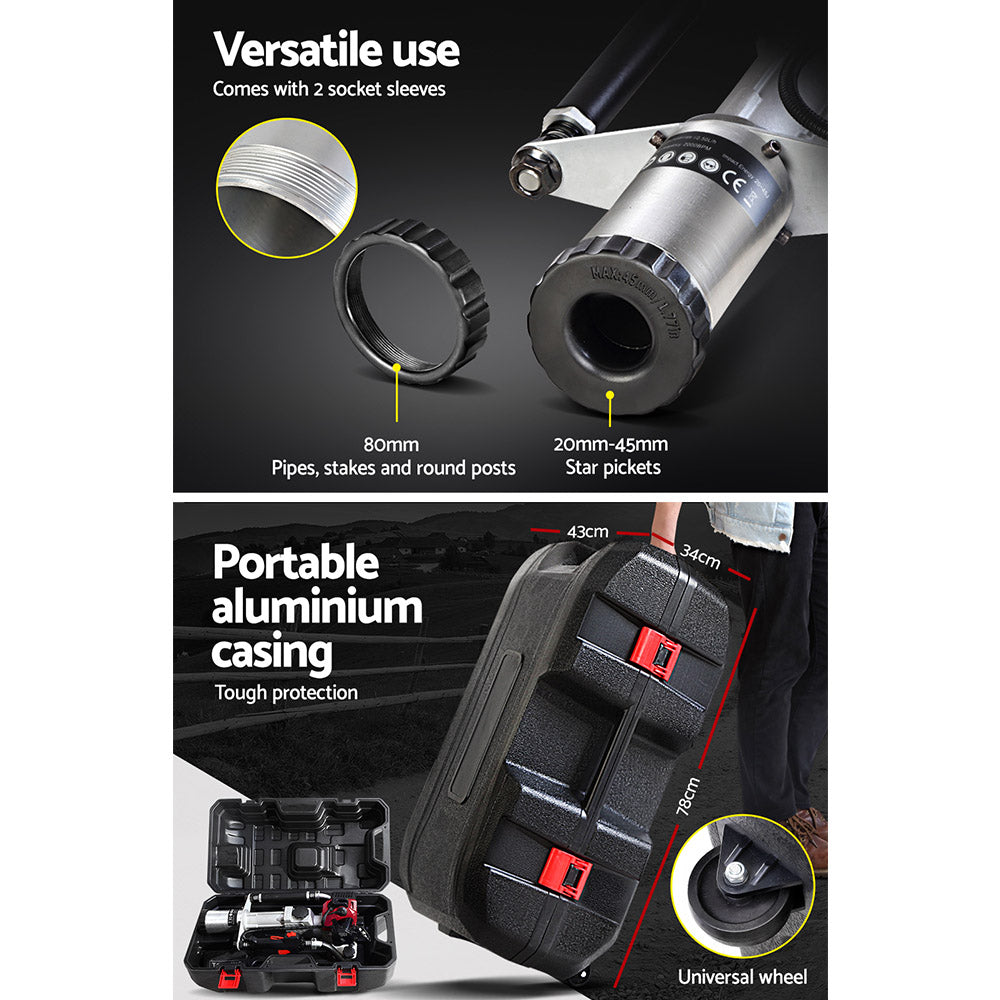 Outdoor Power Equipment: Giantz Petrol Post Driver 2-Stroke 32.7CC Rammer Pile Star Picket Fence Hole Red
