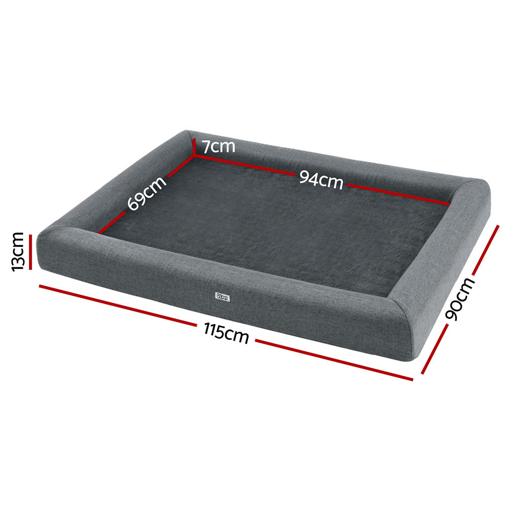 Dog Beds: i.Pet Pet Bed Dog Cat Extra Large Calming Soft Sofa Cushion Egg Crate Washable Grey