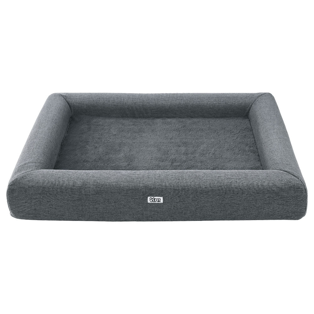 Dog Beds: i.Pet Pet Bed Dog Cat Large Calming Soft Sofa Cushion Egg Crate Washable Grey
