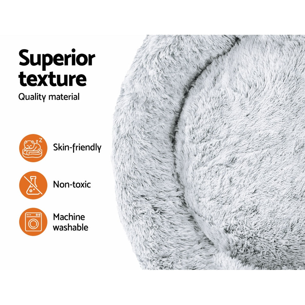 Dog Beds: i.Pet Pet Bed Dog Cat 110cm Calming Extra Large Soft Plush Light Charcoal