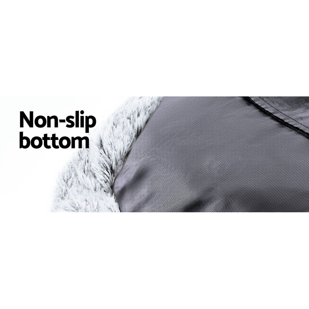 Dog Beds: i.Pet Pet Bed Dog Cat 110cm Calming Extra Large Soft Plush Light Charcoal