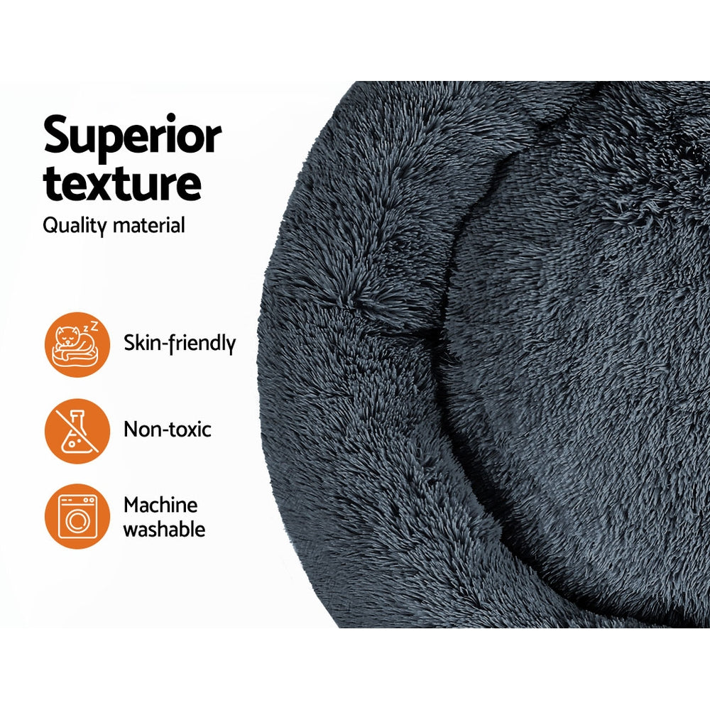 Dog Beds: i.Pet Pet Bed Dog Cat 110cm Calming Extra Large Soft Plush Dark Grey