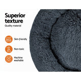 Dog Beds: i.Pet Pet Bed Dog Cat 110cm Calming Extra Large Soft Plush Dark Grey
