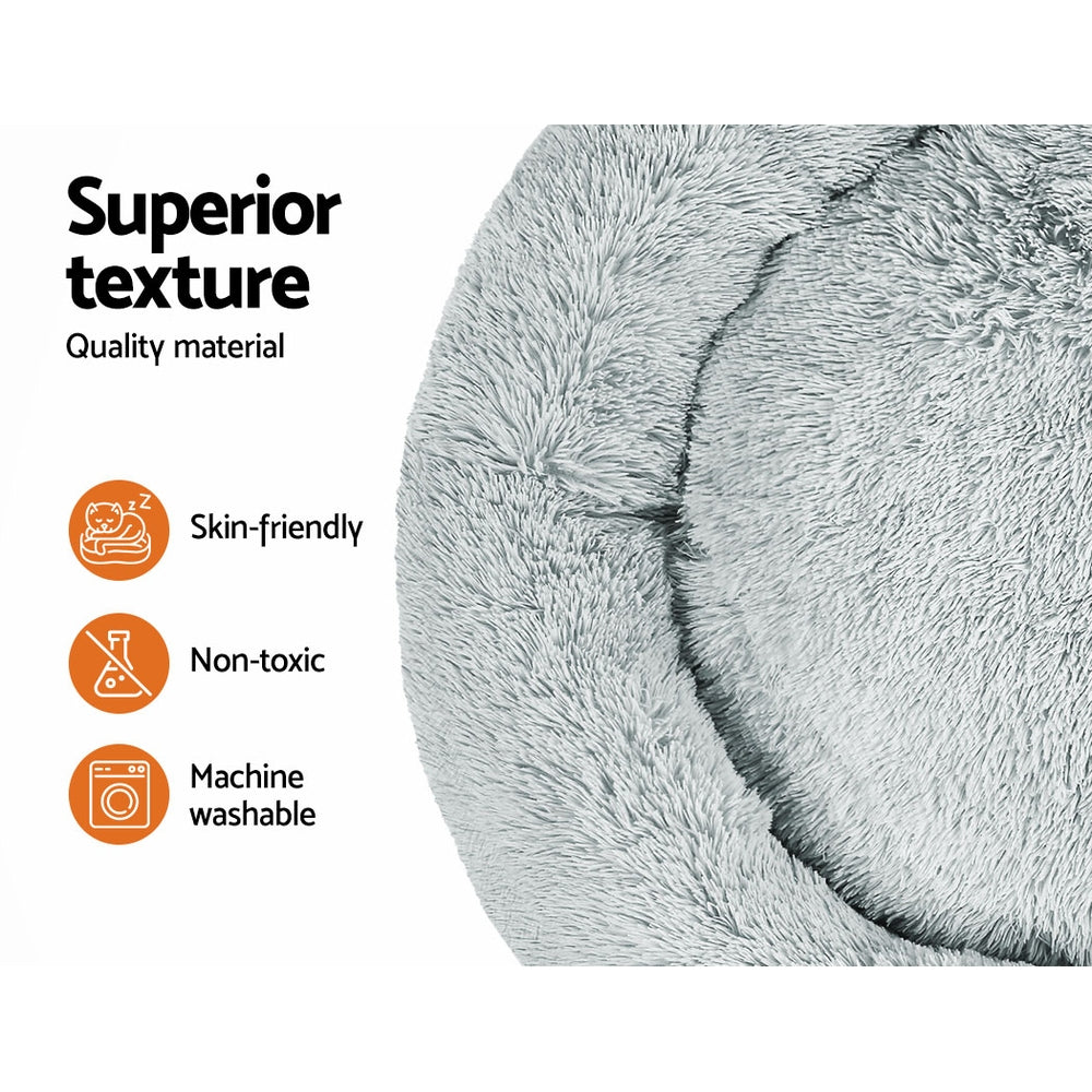 Dog Beds: i.Pet Pet Bed Dog Cat 110cm Calming Extra Large Soft Plush Light Grey