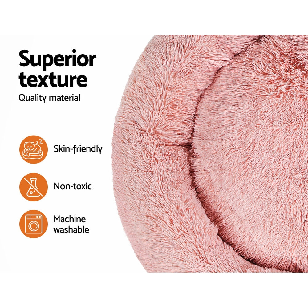 Dog Beds: i.Pet Pet Bed Dog Cat 110cm Calming Extra Large Soft Plush Pink