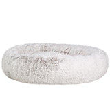 Dog Beds: i.Pet Pet Bed Dog Cat 110cm Calming Extra Large Soft Plush White Brown