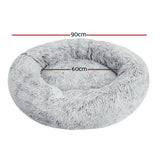 Dog Beds: i.Pet Pet Bed Dog Cat 90cm Large Calming Soft Plush Light Charcoal
