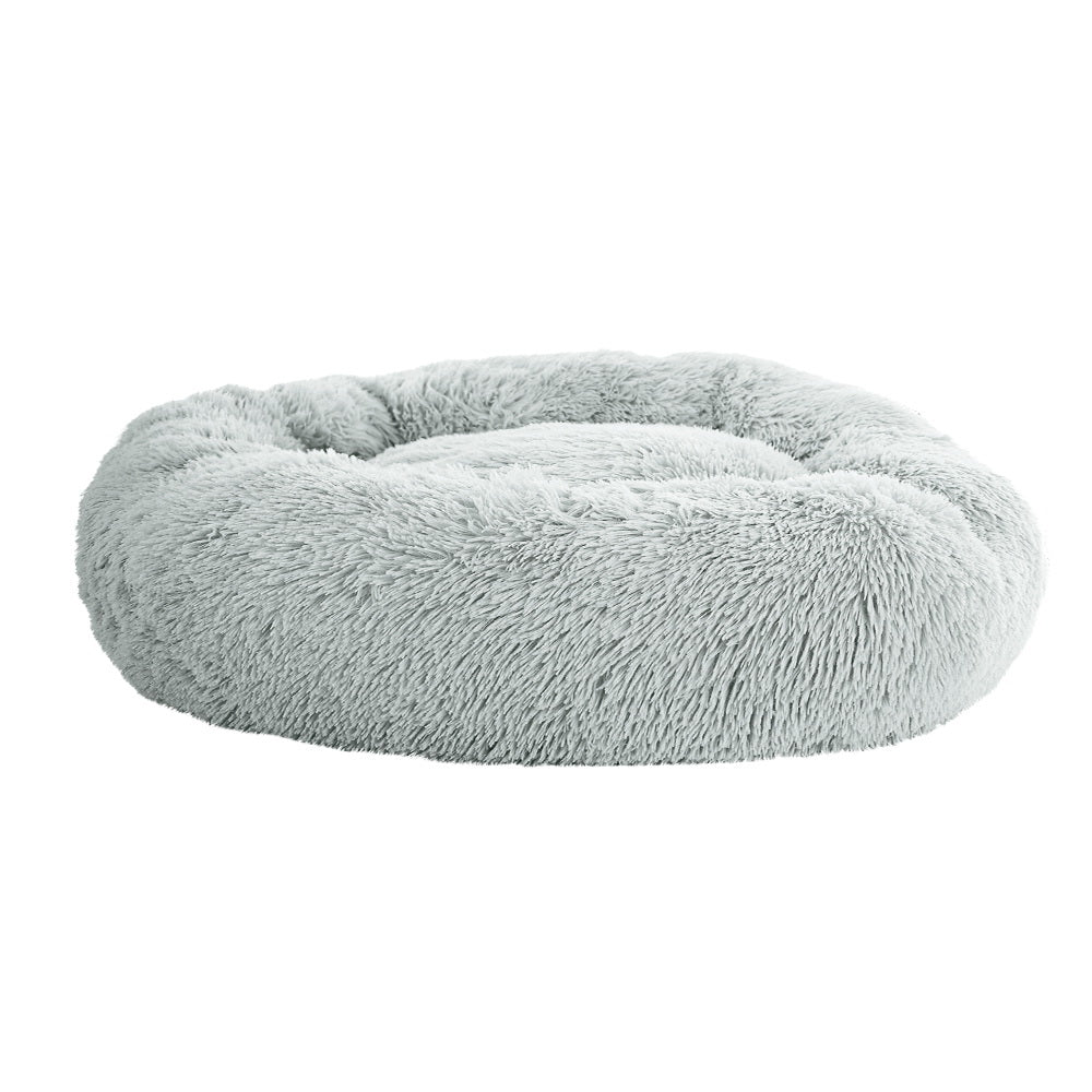 Dog Beds: i.Pet Pet Bed Dog Cat 90cm Large Calming Soft Plush Light Grey