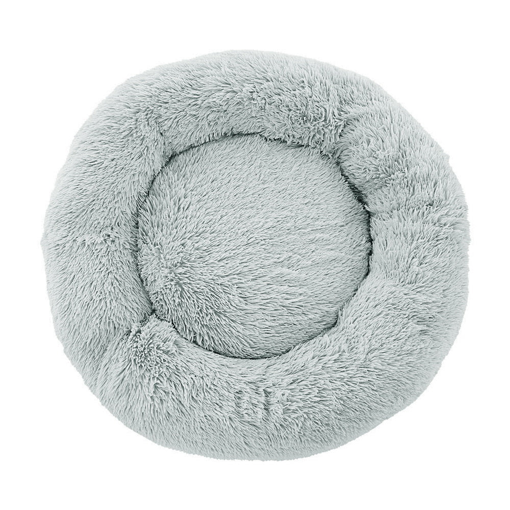 Dog Beds: i.Pet Pet Bed Dog Cat 90cm Large Calming Soft Plush Light Grey