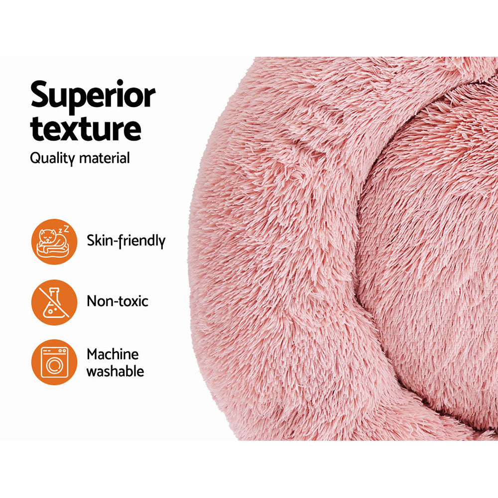 Dog Beds: i.Pet Pet Bed Dog Cat 90cm Large Calming Soft Plush Pink