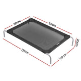 Dog Beds: i.Pet Pet Dog Bed Elevated Trampoline Durable Raised Heavy Duty Large Dogs 90x137cm Black