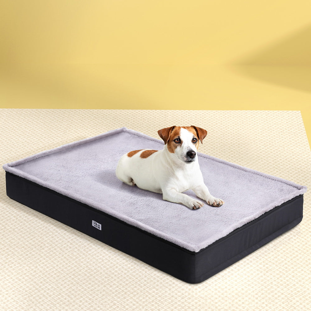 Dog Beds: i.Pet Pet Bed Dog Cat Large Calming Soft Sofa Foam Cushion Washable Cover Grey
