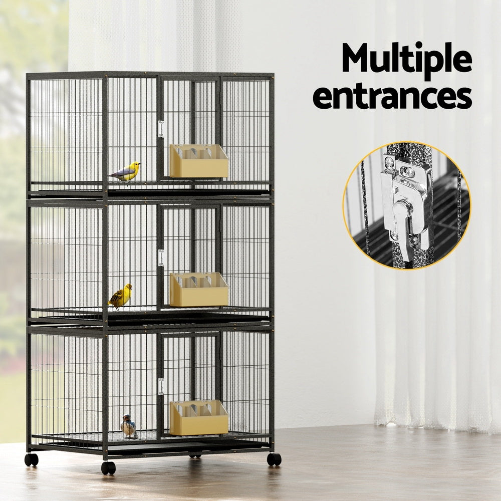 Bird Cages & Stands: i.Pet Bird Cage Large Bird Cages Aviary Budgie Perch Cage Parrot Pet Stand Wheels