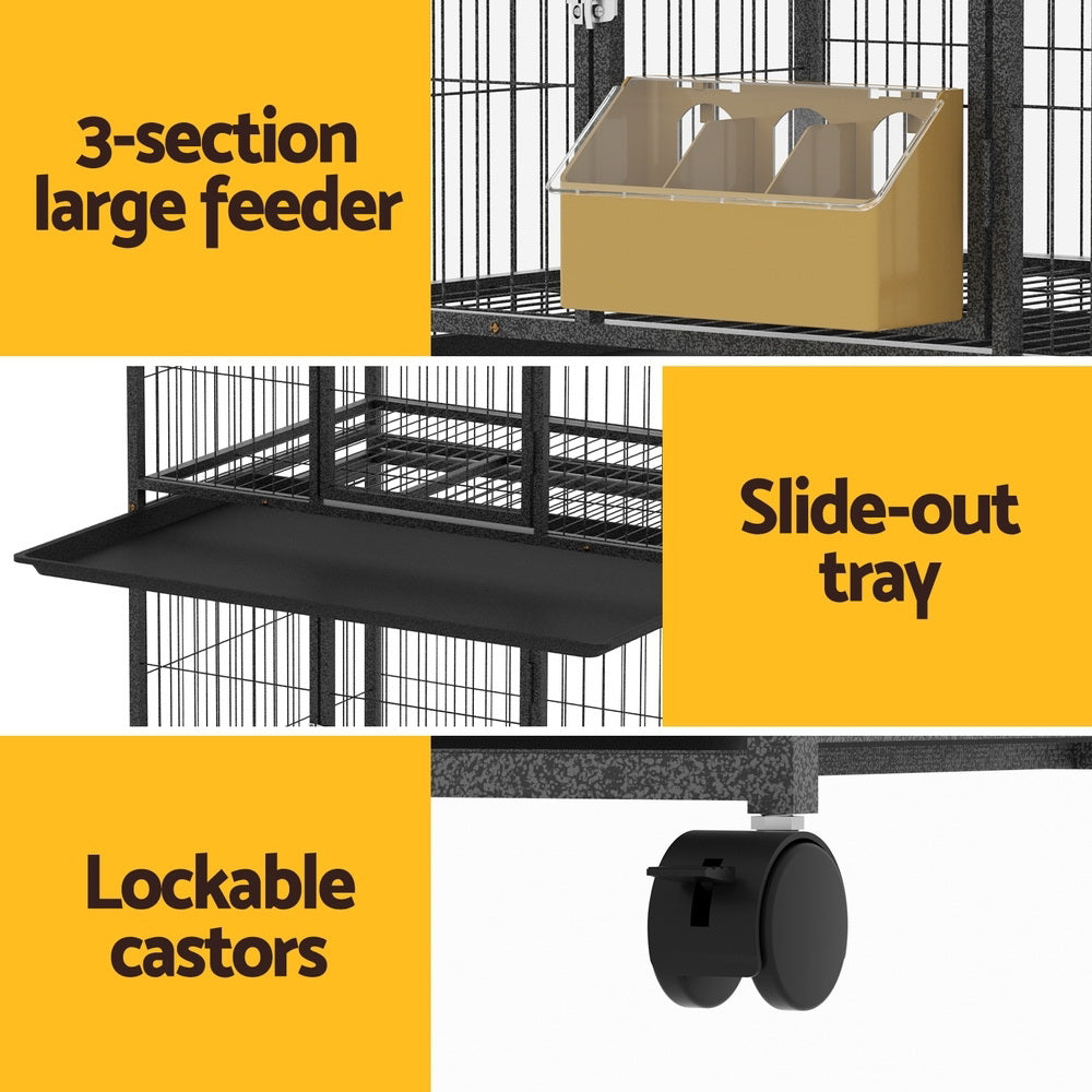 Bird Cages & Stands: i.Pet Bird Cage Large Bird Cages Aviary Budgie Perch Cage Parrot Pet Stand Wheels