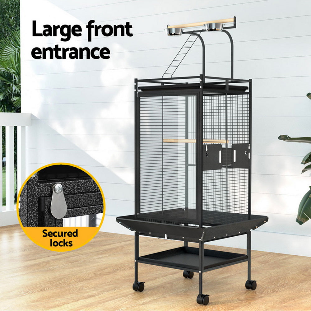 Bird Cages & Stands: i.Pet Bird Cage Large Cages 155cm Parrot Aviary Stand-Alone Budgie Wheels Castor