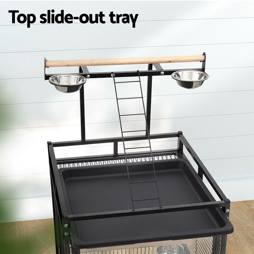 Bird Cages & Stands: i.Pet Bird Cage Large Cages 155cm Parrot Aviary Stand-Alone Budgie Wheels Castor