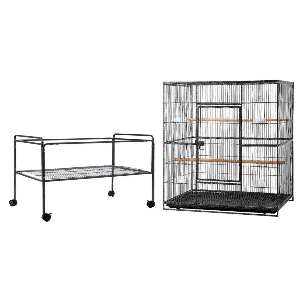 Bird Cages & Stands: i.Pet Bird Cage Large Cages 160cm Parrot Aviary Stand-Alone Budgie Wheels Castor
