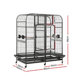 Bird Cages & Stands: i.Pet Bird Cage Extra Large Aviary 185cm Pet Parrot Cage Castor Wheel Removable Divider