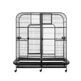 Bird Cages & Stands: i.Pet Bird Cage Extra Large Aviary 185cm Pet Parrot Cage Castor Wheel Removable Divider