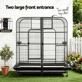 Bird Cages & Stands: i.Pet Bird Cage Extra Large Aviary 185cm Pet Parrot Cage Castor Wheel Removable Divider