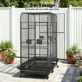 Bird Cages & Stands: i.Pet Bird Cage Extra Large Aviary 185cm Pet Parrot Cage Castor Wheel Removable Divider