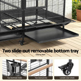 Bird Cages & Stands: i.Pet Bird Cage Extra Large Aviary 185cm Pet Parrot Cage Castor Wheel Removable Divider