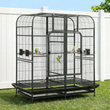 Bird Cages & Stands: i.Pet Bird Cage Extra Large Aviary 185cm Pet Parrot Cage Castor Wheel Removable Divider