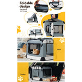 Cat Carriers & Crates: i.Pet Pet Carrier Soft Crate Dog Cat Travel 90x61CM Portable Foldable Car 2XL
